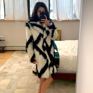 Dawn Levy feux fur button jacket